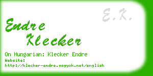 endre klecker business card